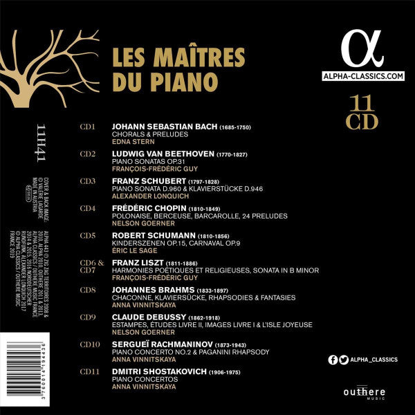 Various : Les Maîtres Du Piano (11xCD, Album, Comp + Box)