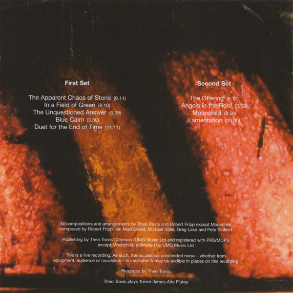 Travis & Fripp : Live At Coventry Cathedral (CD, Album)