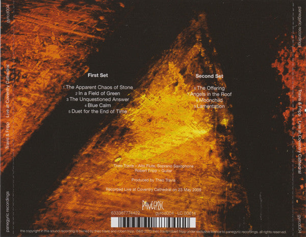 Travis & Fripp : Live At Coventry Cathedral (CD, Album)