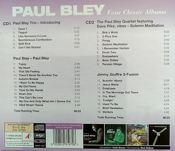 Paul Bley : Four Classic Albums (2xCD, Mono, RE, RM)
