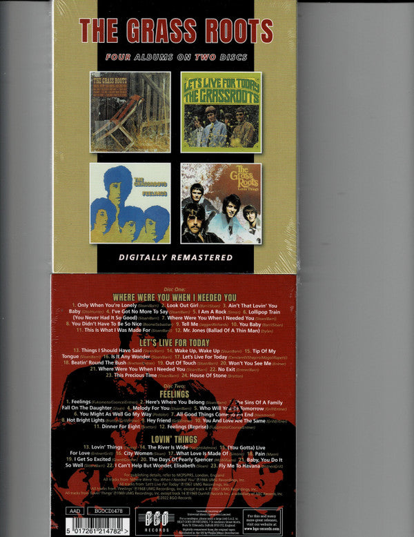 The Grass Roots : Where Were You When I Needed You / Let's Live For Today / Feelings / Lovin Things (2xCD, Comp, RM, O-c)