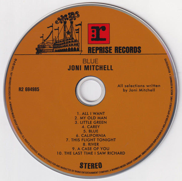 Joni Mitchell : Blue (CD, Album, RE, RM)