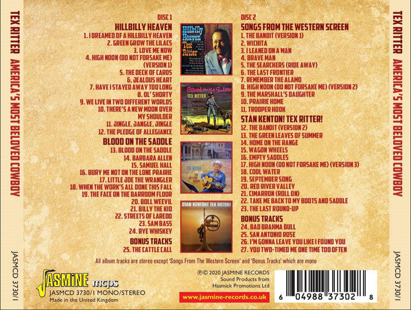 Tex Ritter : America's Most Beloved Cowboy (2xCD, Comp)