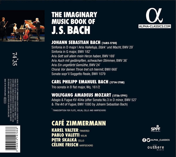 Café Zimmermann : The Imaginary Music Book Of J. S. Bach (CD, Album)
