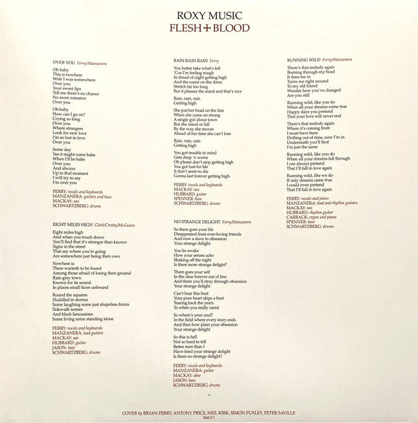Roxy Music : Flesh + Blood (LP, Album, RE, RM, Hal)