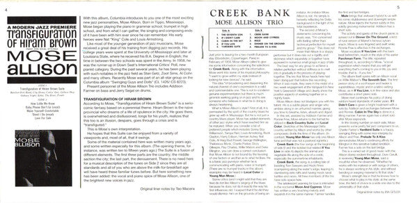 Mose Allison : Transfiguration Of Hiram Brown; Creek Bank; I Love The Life I Live; V-8 Ford Blues; Young Man Mose (2xCD, Comp)