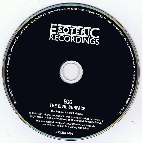 Egg (2) : The Civil Surface (CD, Album, RE, RM, Son)