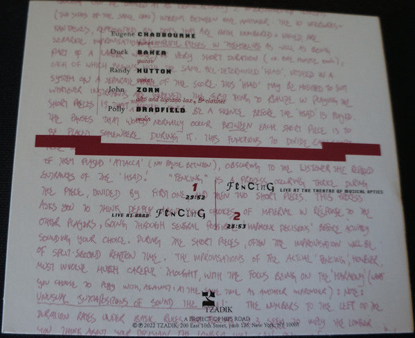 John Zorn : Fencing 1978 (John Zorn's Olympiad Volume 2) (CD, Album)