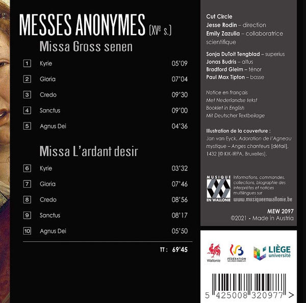 Cut Circle, Jesse Rodin : Messes Anonymes (CD, Album, Boo)