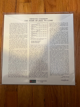 Ornette Coleman : The Shape Of Jazz To Come (LP, Album, Ltd, RE, Red)
