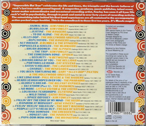 Kim Fowley : Impossible But True: The Kim Fowley Story (CD, Comp)