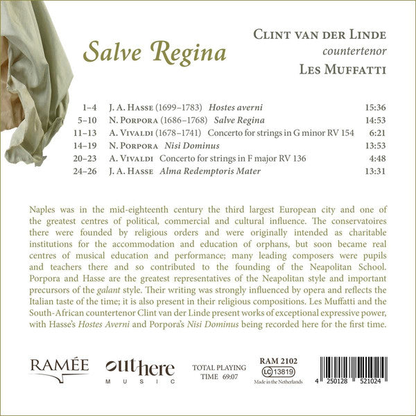 Clint van der Linde, Les Muffatti : Salve Regina - Motets By Hasse And Propora (CD, Album)
