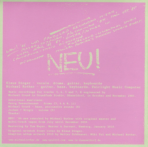 Neu! : Neu! '86 (CD, Album, RE)