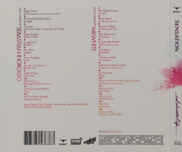 Various : Sensation - Celebrate Life - Amsterdam 2010 (2xCD, Comp, Mixed)