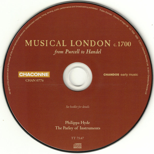 Philippa Hyde, The Parley Of Instruments, Peter Holman : Musical London C. 1700 (From Purcell To Handel) (CD, Album)