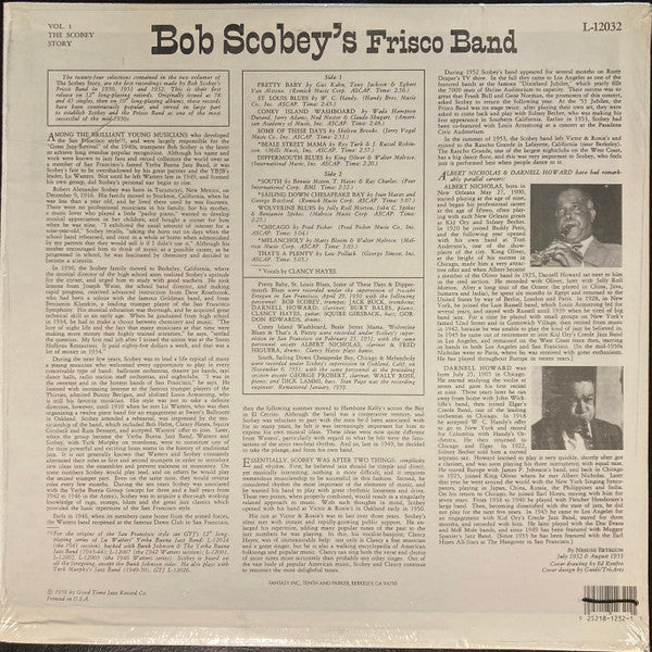 Bob Scobey's Frisco Band : Vol. 1, The Scobey Story (LP, Mono, RE)