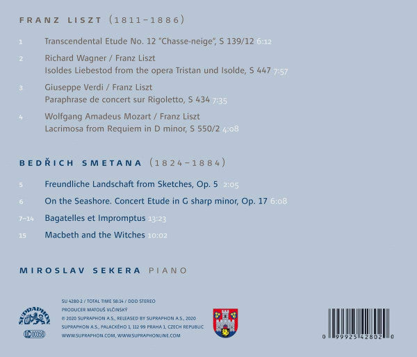 Miroslav Sekera, Bedřich Smetana, Franz Liszt : Smetana, Liszt (CD, Album)