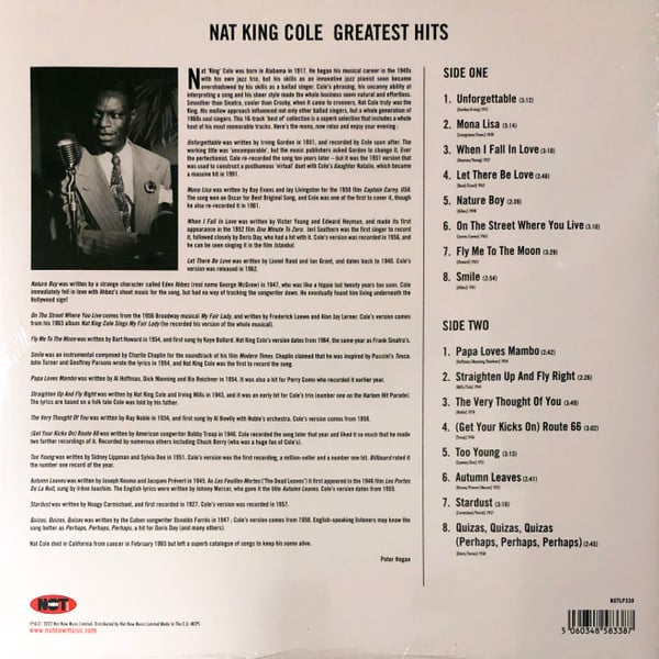 Nat King Cole : Greatest Hits (LP, Comp, Blu)
