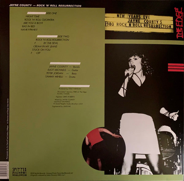 Jayne County : Rock 'n' Roll Resurrection (In Concert) (LP, Album, RE)