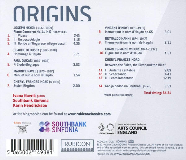 Ivana Gavric, Southbank Sinfonia, Karin Hendrikson : Origins (CD, Album)