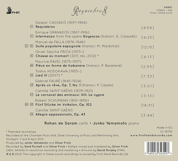 Rohan de Saram, Junko Yamamoto (2) : Requiebros (CD, Album)