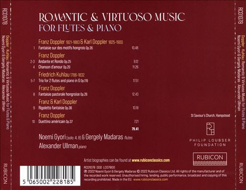 Noemi Gyori, Gergely Madaras, Alexander Ullman (2) :  Romantic & Virtuoso Music for Flutes & Piano (CD, Album)