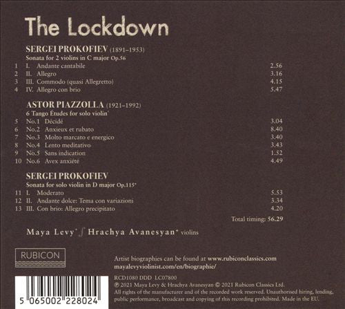 Maya Levy (2), Hrachya Avenesyan : The Lockdown  (CD, Album)