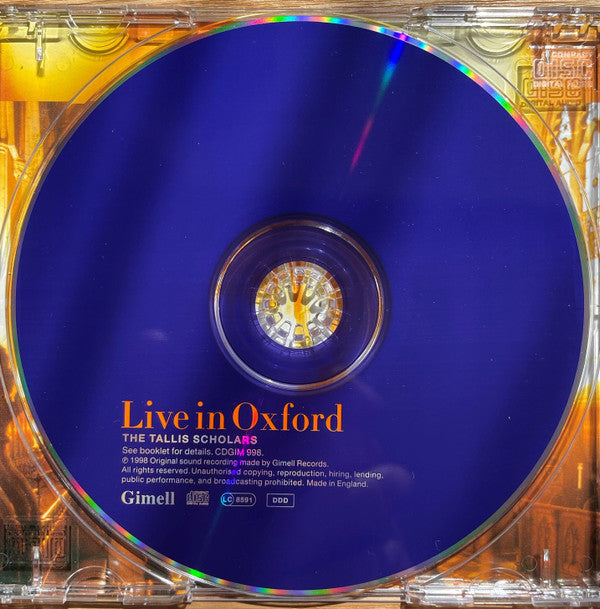 The Tallis Scholars : Live In Oxford (CD, Album, RE)