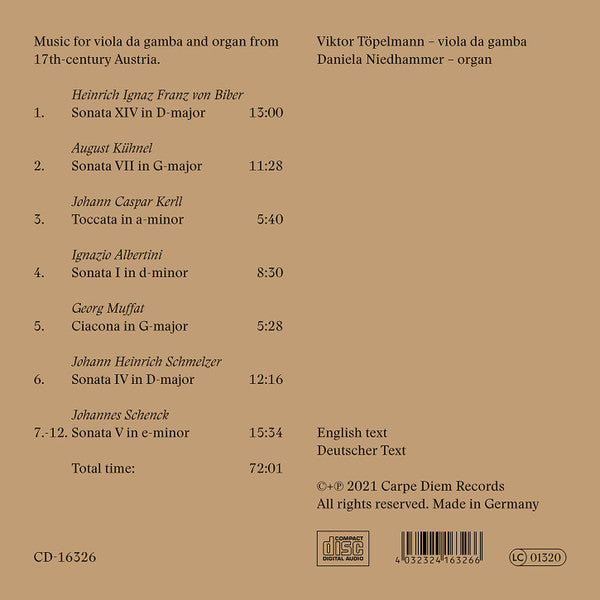 Viktor Töpelmann, Daniela Niedhammer : Harmonice Mundi (CD, Album, Dig)