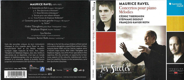Maurice Ravel - Cédric Tiberghien, Stéphane Degout, François-Xavier Roth, Les Siècles : Concertos Pour Piano / Mélodies (CD, Album)