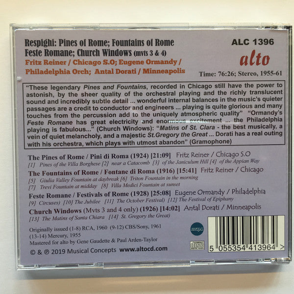 Ottorino Respighi : Pines, Fountains & Festivals Of Rome / Church Window (Exc) (CD-ROM, Comp, RE, RM)