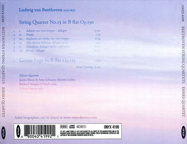 Ehnes Quartet, Ludwig van Beethoven : String Quartet No. 13, Op. 130 / Große Fuge, Op. 133 (CD, Album)