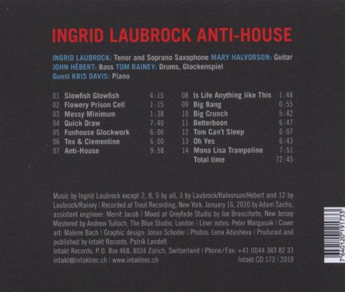 Ingrid Laubrock Anti-House : Anti-House (CD, Album)