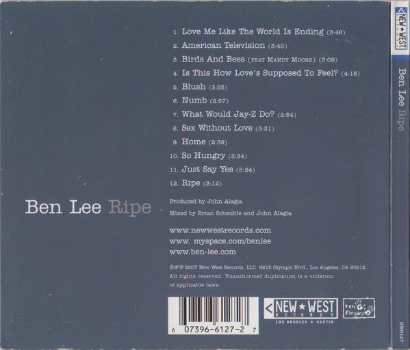 Ben Lee : Ripe (CD, Album, Dig)