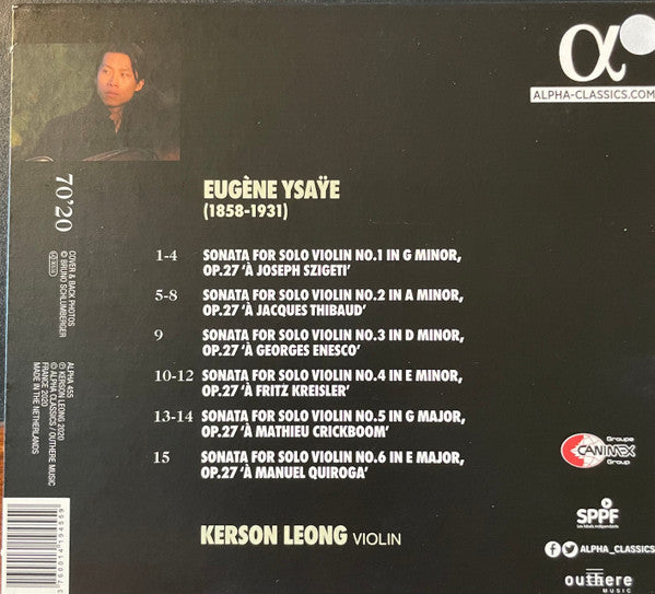 Eugène Ysaÿe, Kerson Leong : Six Sonatas For Solo Violin (CD, Album)