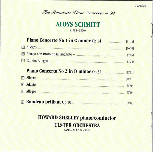 Aloys Schmitt - Howard Shelley, Ulster Orchestra : Piano Concertos (CD, Album)