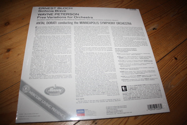 Ernest Bloch / Wayne Peterson, Antal Dorati, Minneapolis Symphony Orchestra : Sinfonia Breve / Free Variations For Orchestra (LP, RE, RM, Hal)