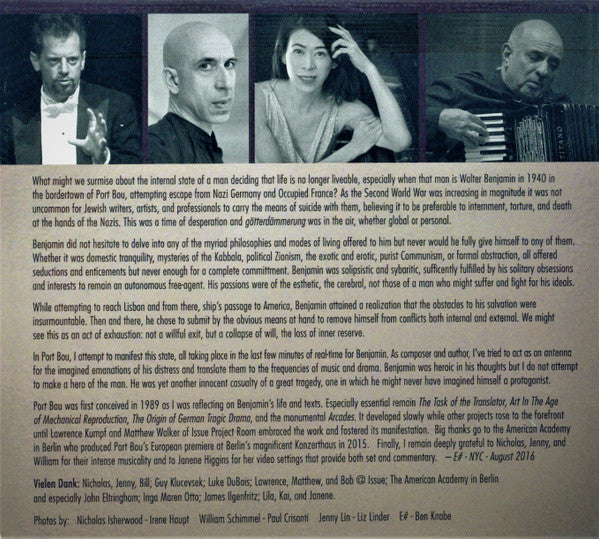 Elliott Sharp : Port Bou (CD, Album)
