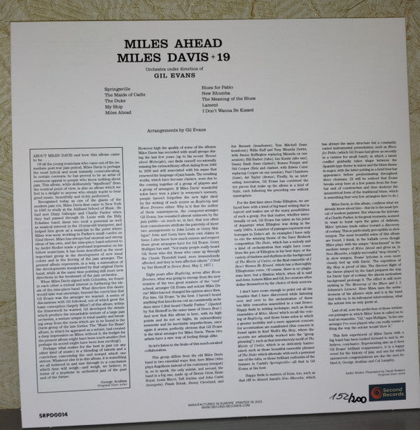 Miles Davis + 19, Gil Evans : Miles Ahead (LP, Album, RE, Yel)