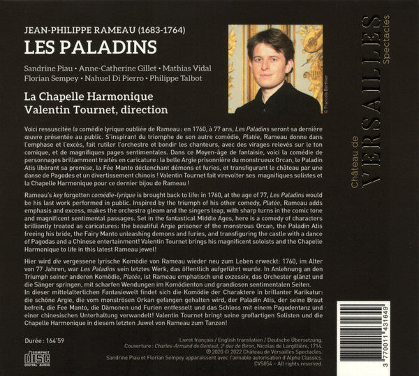 Jean-Philippe Rameau – Sandrine Piau ∙ Anne-Catherine Gillet ∙ Mathias Vidal ∙ Florian Sempey ∙ Nahuel di Pierro ∙ Philippe Talbot ∙ La Chapelle Harmonique ∙ Valentin Tournet : Les Paladins (3xCD, Album)