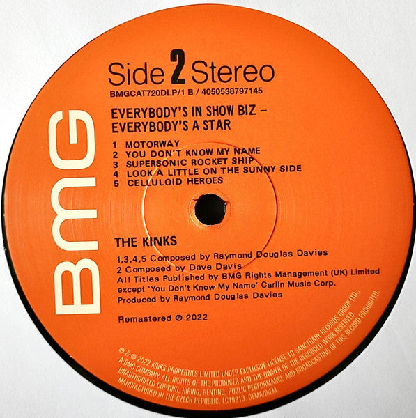 The Kinks : Everybody's In Showbiz - Everybody's A Star (2xLP, Album, RE, RM, 50t)