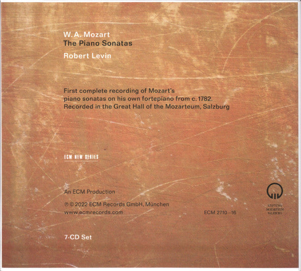 Wolfgang Amadeus Mozart, Robert Levin : The Piano Sonatas On Mozart's Fortepiano (7xCD, Album + Box)