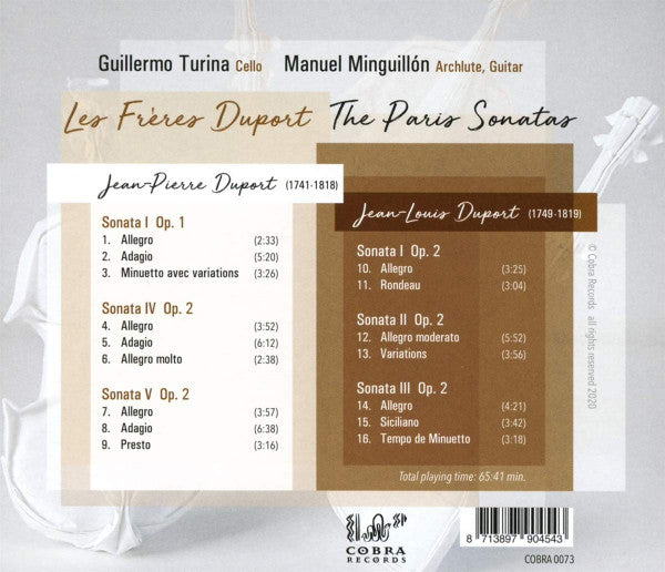 Guillermo Turina, Manuel Minguillon Nieto : Les Frères Duport: The Paris Sonatas (CD, Album)