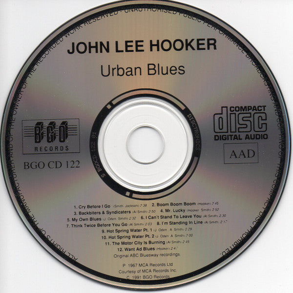John Lee Hooker : Urban Blues (CD, Album, RE)