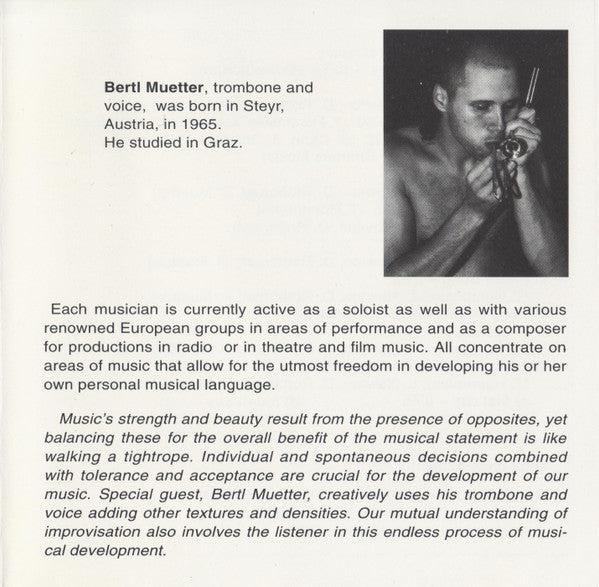 Trio L.T.D. : Lauren Newton / Thomas Horstmann / Dirk Rothbrust + Bertl Muetter (CD, Album)