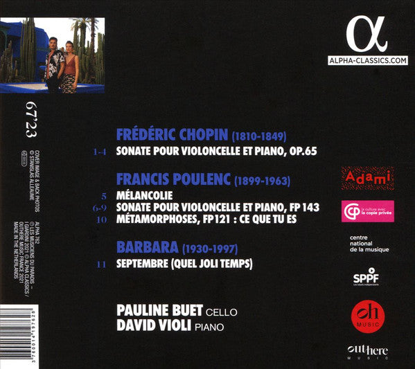 Frédéric Chopin, Francis Poulenc - Pauline Buet, David Violi, I Giardini : Bleu (CD, Album)