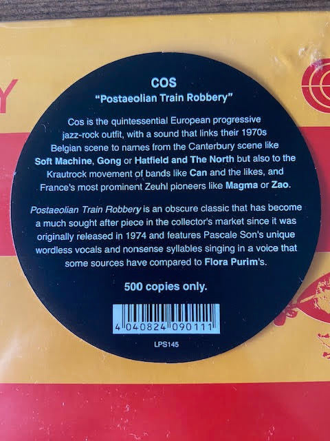 Cos (3) : Postaeolian Train Robbery (LP, Album, Ltd, RE, RM, Gat)