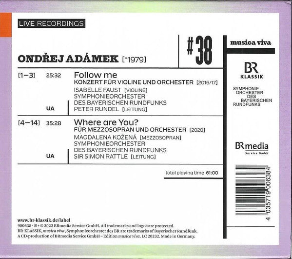 Ondřej Adámek : #38 | Follow Me / Where Are You? (CD, Album)