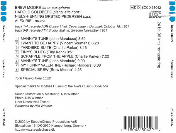 Brew Moore, Harold Goldberg (2), Niels-Henning Ørsted Pedersen, Alex Riel : Special Brew (CD, Album)