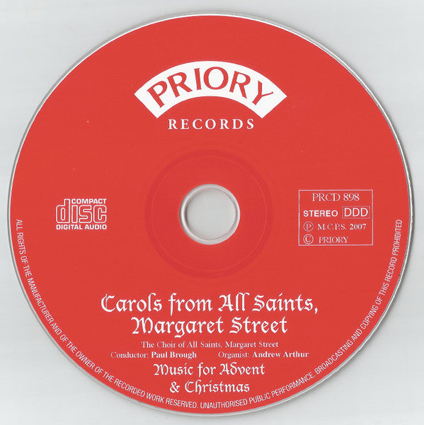 Choir Of All Saints Church, Margaret Street Conducter Paul Brough , Organist Andrew Arthur (2) : Carols From All Saints, Margaret Street. Music For Advent & Christmas (CD, Album)